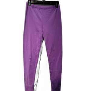 Bundle of x2 Wuhou White 100% Cotton & Therma Tek Purple Leggings Women's Size L